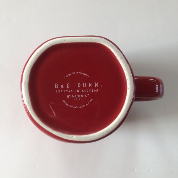 Rae Dunn Christmas “UNDER THE MISTLETOE” Red Mug White Large Letters NEW - Picture 6 of 7